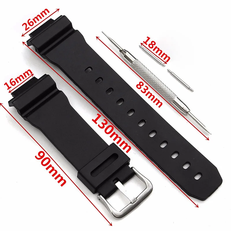 Сменный силиконовый ремешок для часов совместимый с G Shock DW 6900 Ear Batch Needle