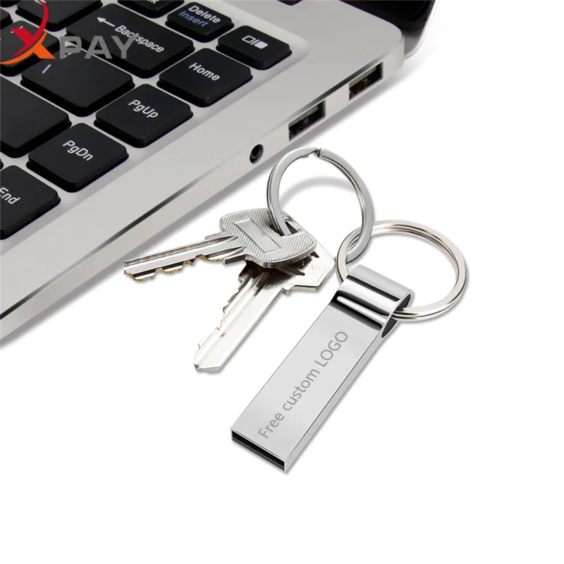 XPAY 2,0 серебристый usb флеш-накопитель 32 ГБ высокоскоростной Флэш-накопитель 4 ГБ 8 ГБ оперативной памяти, 16 Гб встроенной памяти, 64 ГБ 128 Гб флешки usb флэшка с браслетом Бесплатный Пользовательский логотип