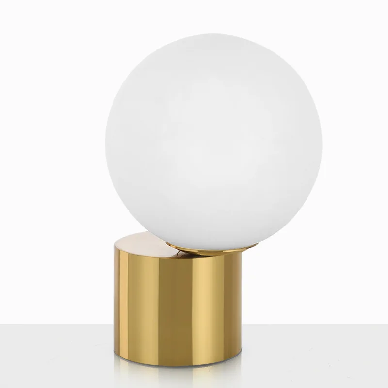 LukLoy Modern Simple Glass Globe LED Table Lamps for Bedroom Luxury Creative Ball Moon Lamp Metal Bedside | Освещение