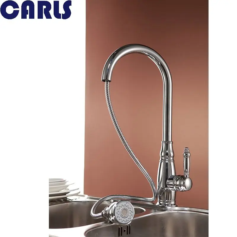 New Arrival Pull out Kitchen faucet 3 function Sink mixer Faucet Out Dual Sprayer Nozzle Hot Cold Mixer Water Taps F3015 | Обустройство