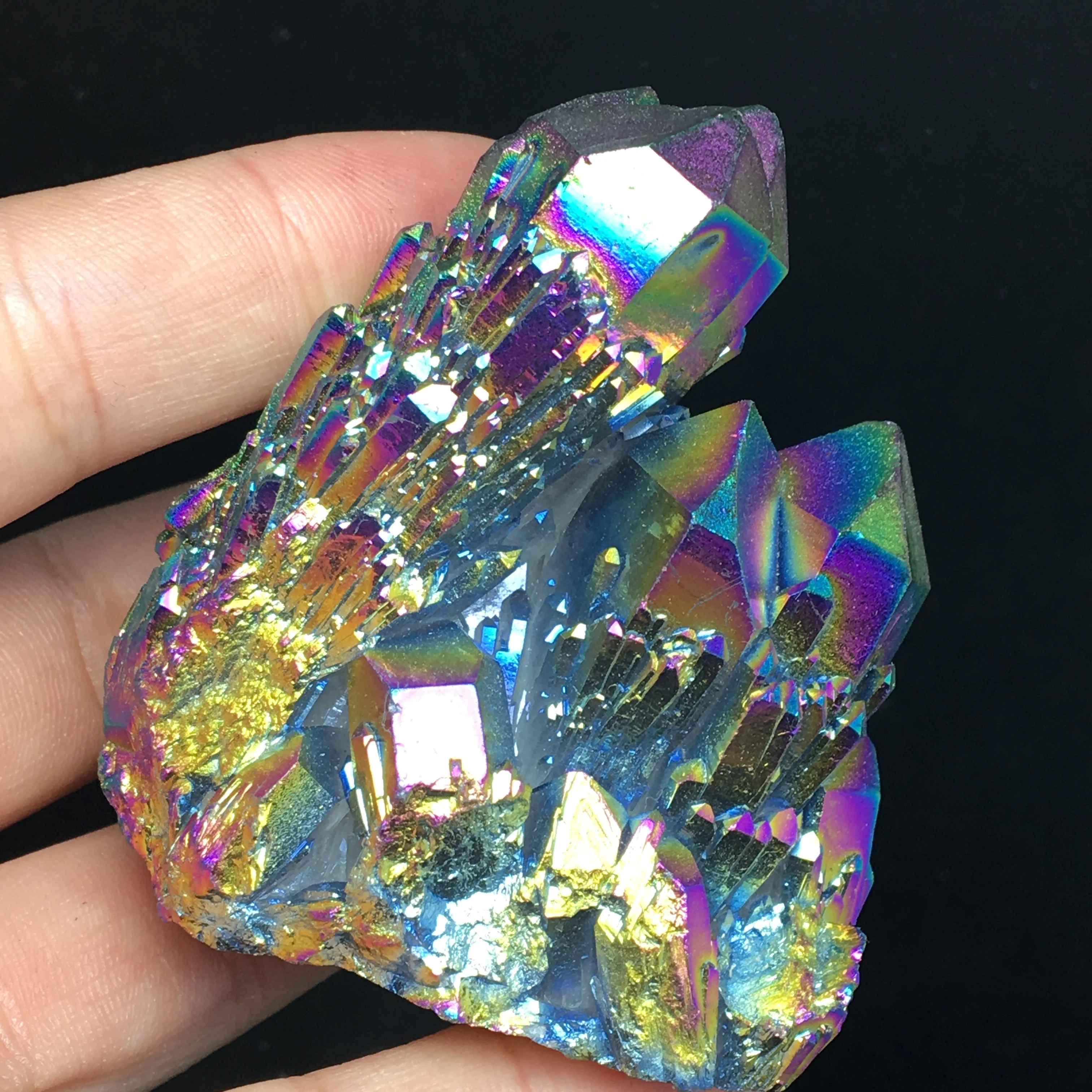 Аура кварцевый кристалл кластерный Ангел натуральный Druzy Geode образцы минералов
