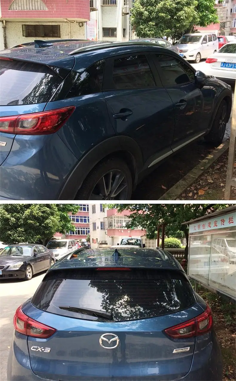 Для Mazda CX-3 CX3 алюминиевый сплав Серебристые верхние рейки на крышу стойки боковые бруски декоративная отделка автомобильные аксессуары