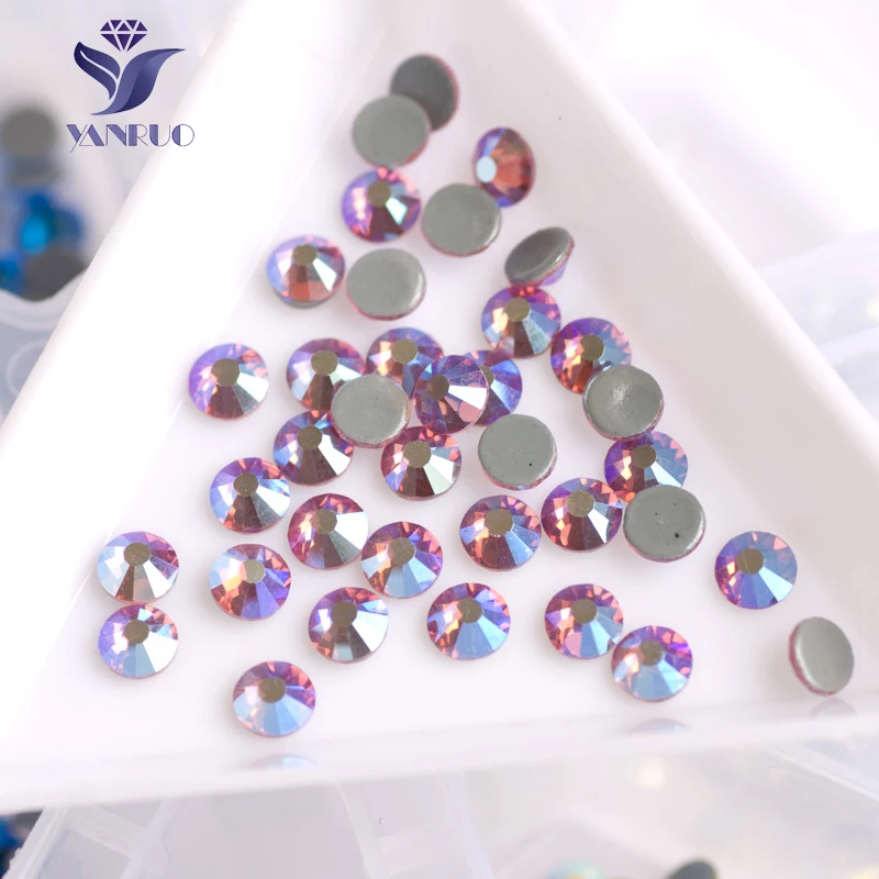 YANRUO 2058HF роза AB Горячая фиксация хрустальные стразы железное Стекло Хрустальное