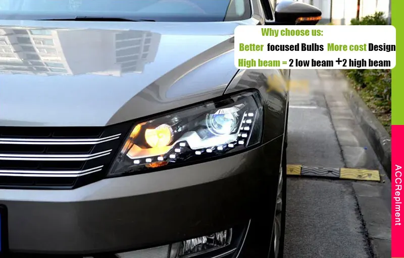 Авто PRO 2011- для vw passat B7 фары Биксеноновые линзы passat B7 фары для автомобиля Стайлинг U светодиодный DRL H7 ксеноновый парковочный
