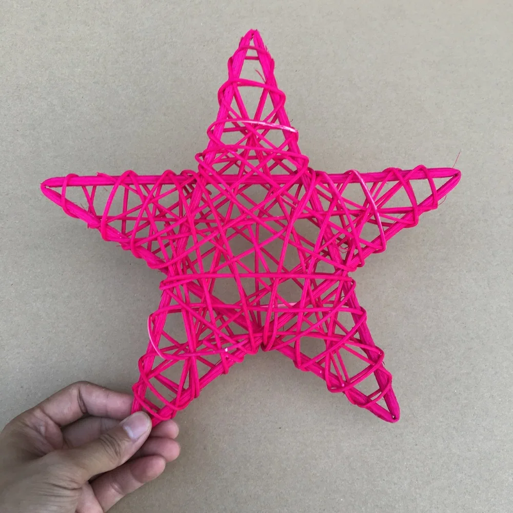 1pcs Multiple Color Wicker Rattan Star Decorative Natural Spheres Craft DIY, Wedding Decoration, Christmas Tree, House Ornaments
