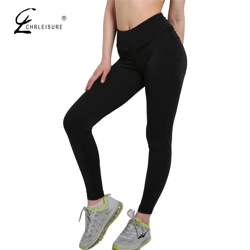 Chrleisure Сексуальная Push Up черные леггинсы модные женские Высокая Талия тренировки