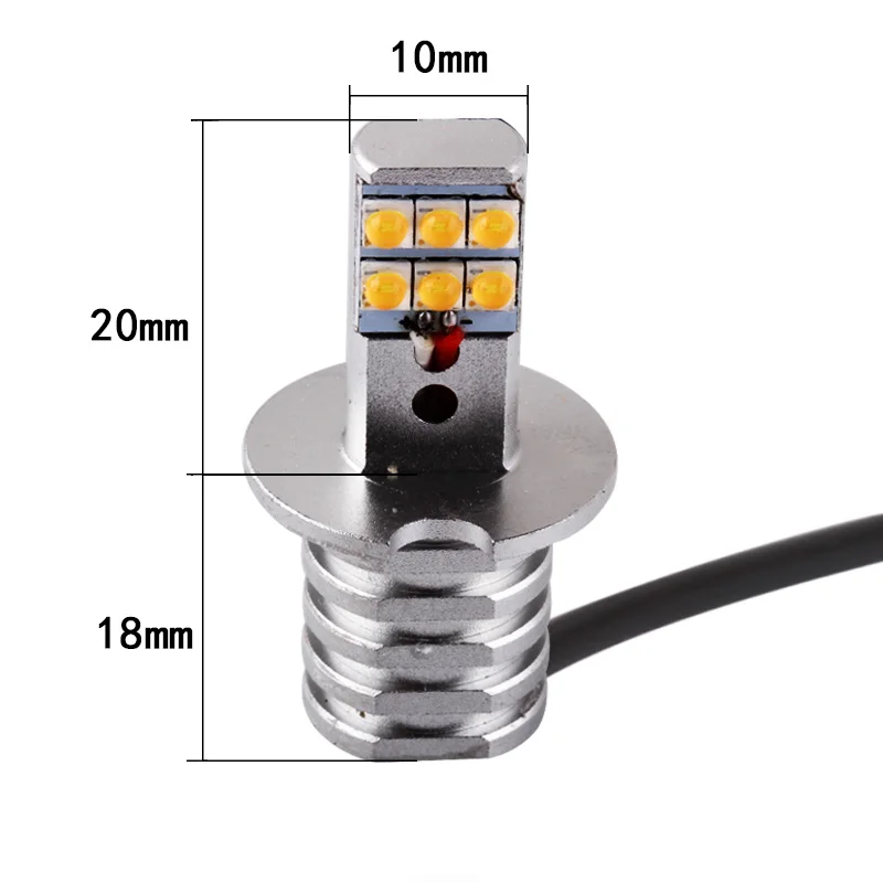 1 шт. H3 6000K белый 12 SMD супер яркий светодиодный чип 650LM льные светодиодные