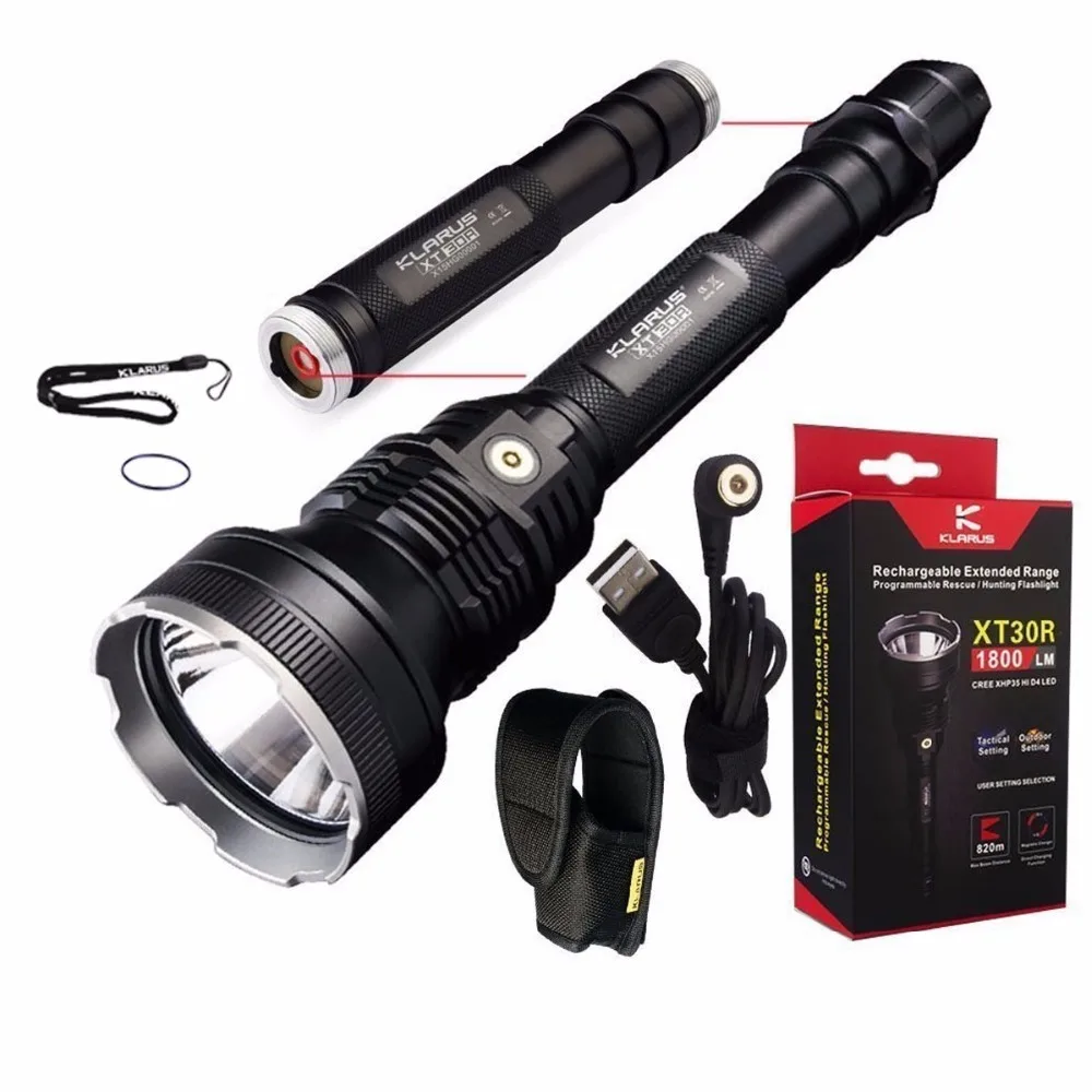 Перезаряжаемый светильник KLARUS XT30R 820 м CREE XHP35 HI D4 светодиодный max.1800LM дальность