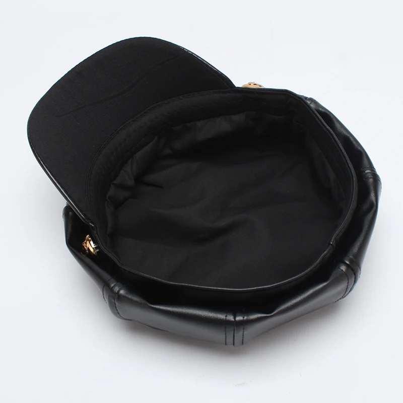 Модные женские кепки ROSELUOSI из искусственной кожи с заклепками Осень-зима 2017