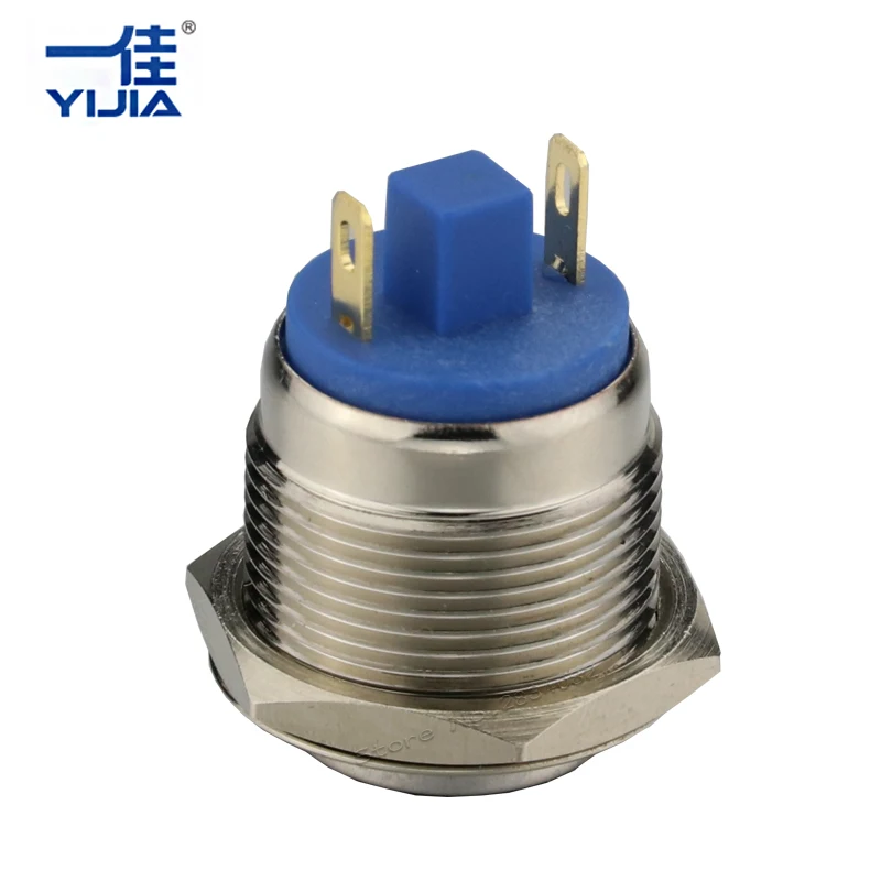 Серебряная контактная 19 мм мгновенная круглая плоская кнопка включения