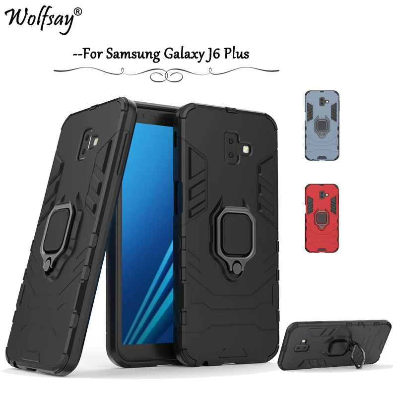 Чехол для samsung Galaxy J6 Plus магнитный металлический держатель кольца на палец чехол