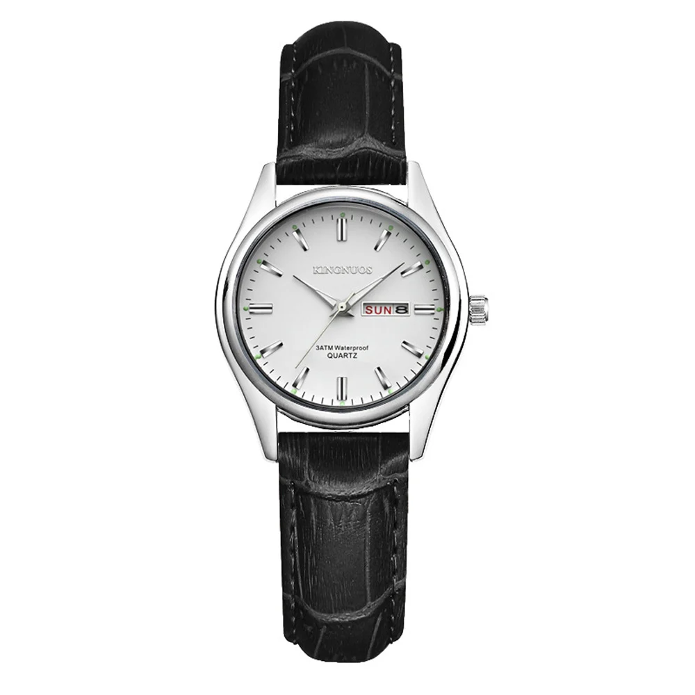 Black White Женские наручные часы Kingnuos, брендовые, тип, сталь, светящиеся, Деловые женские часы, кварцевые, Hodinky, часы с датой, женские часы - Цвет: Black White