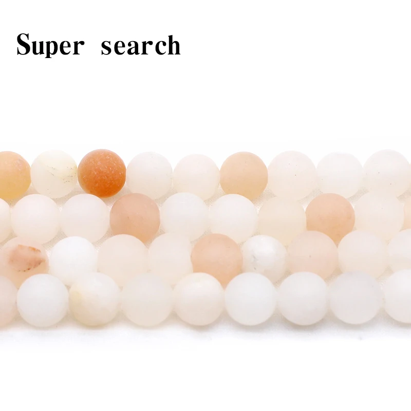 Matte Orange Light pink Aventurine Jades Gem Beads 15" Strand4 6 8 10 12mm Pick Size For Jewelry Making Bracelet