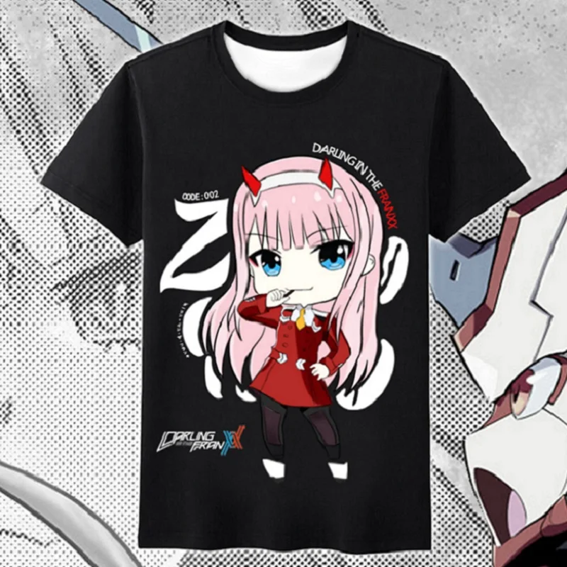 High Q унисекс аниме дорогой в FRANXX 002 футболка с рисунком Хиро ноль два имиго