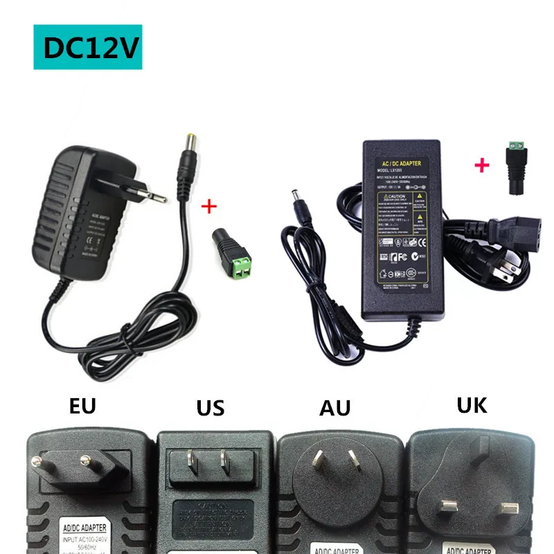 

12V Power Supply Adapter 1A 2A 3A 4A 5A 6A 8A 10A LED driver AC 110V 220V 240V to DC12V Lighting Transformer for LED Strip Light