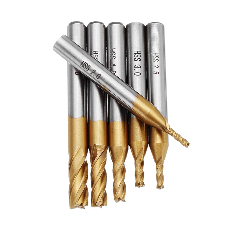 Новинка 6 шт. 2-6 мм титановое покрытие 4 Флейта концевая фреза хвостовик Сверло для