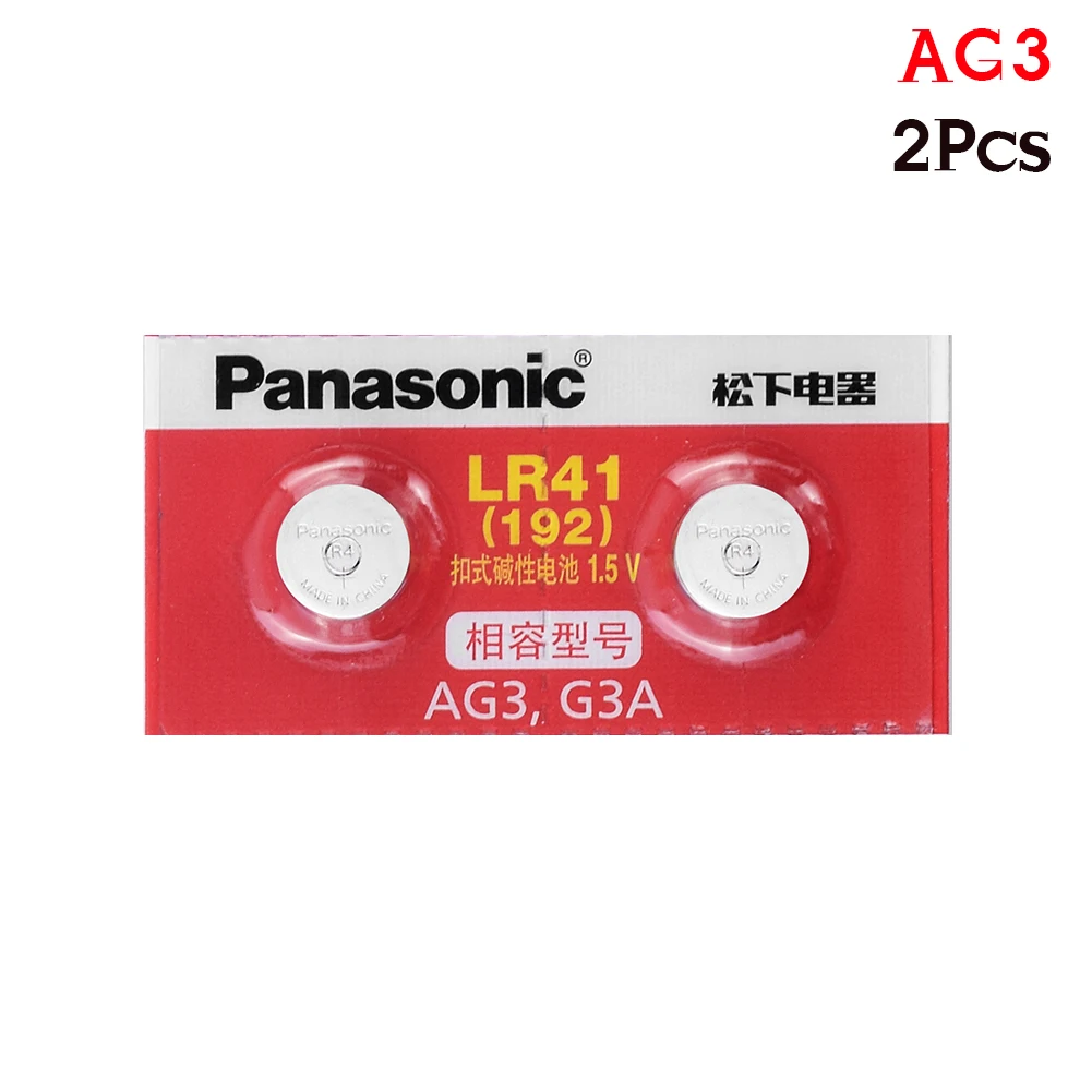 Panasonic оригинальные 2 шт./лот LR41 аккумуляторы таблеточного типа SR41 AG3 G3A L736 192 392A трансформаторного двигателя Mn-Zn/MnO2 1,5 V Литиевые Батарейки-таблетки