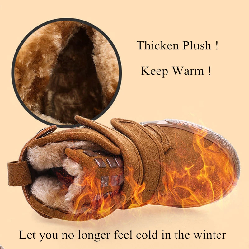 Children Shoes Winter Kids Snow Boots Keep Warm Thicken Plush Boy High Ankle Brand Boot Girls |