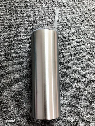 20oz Skinny TumblerD Пустой 20 унций винный стакан с соломинкой из нержавеющей стали с двойными стенками с вакуумной изоляцией кружка персонализированный Тощий стакан Прямая поставка - Цвет: 20oz Skinny TumblerD
