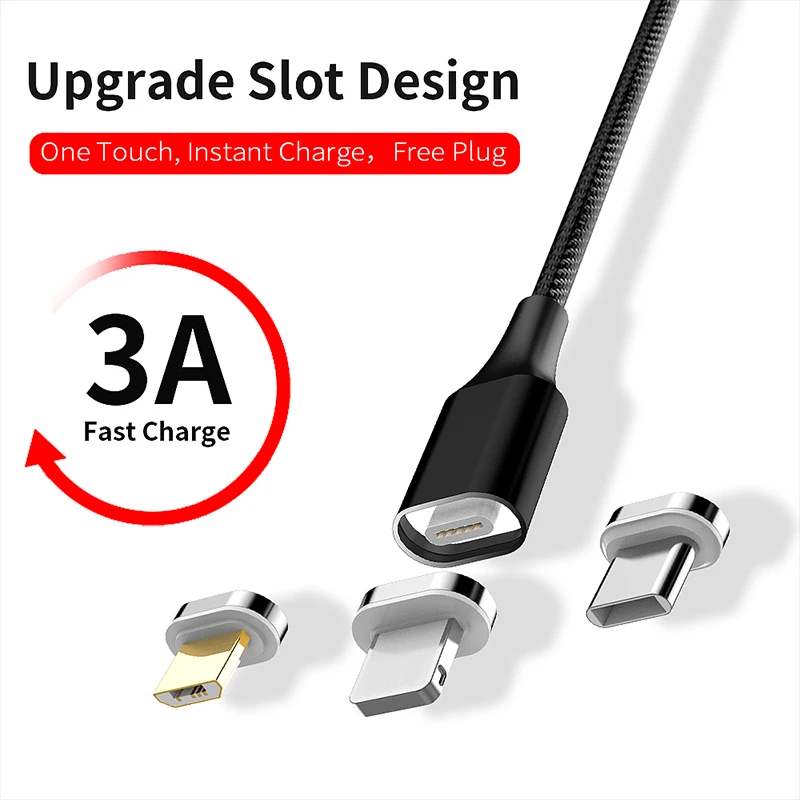 Leebote светодиодный магнитный USB-кабель Android Micro USB Type-C зарядный кабель для телефона