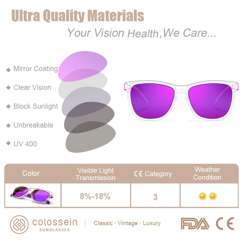 Солнцезащитные очки COLOSSEIN женские винтажные брендовые дизайнерские стильные