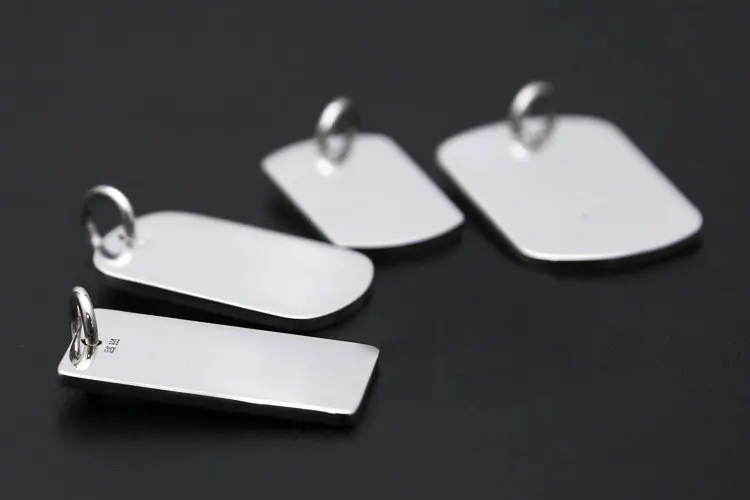 Настоящее серебро 999 DIY ID бирка кулон ожерелье Гравировка слово хорошее