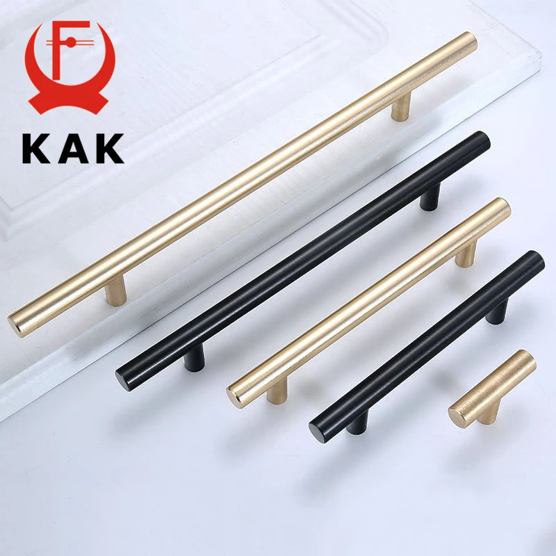 kak 10pcs brushed gold kitchen door handles stainless steel straight cupboard handles knobs cabinet pull furniture handle free global shipping