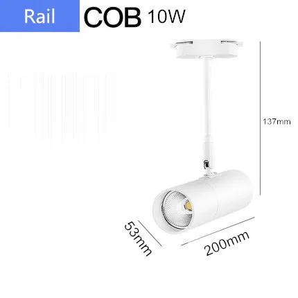 10W rail Современные светодиодные потолочные лампы на 360 градусов вращающийся COB фоновый Точечный светильник фойе рельсовая лампа Потолочные светильники Светильник ing - Цвет корпуса: 10W rail