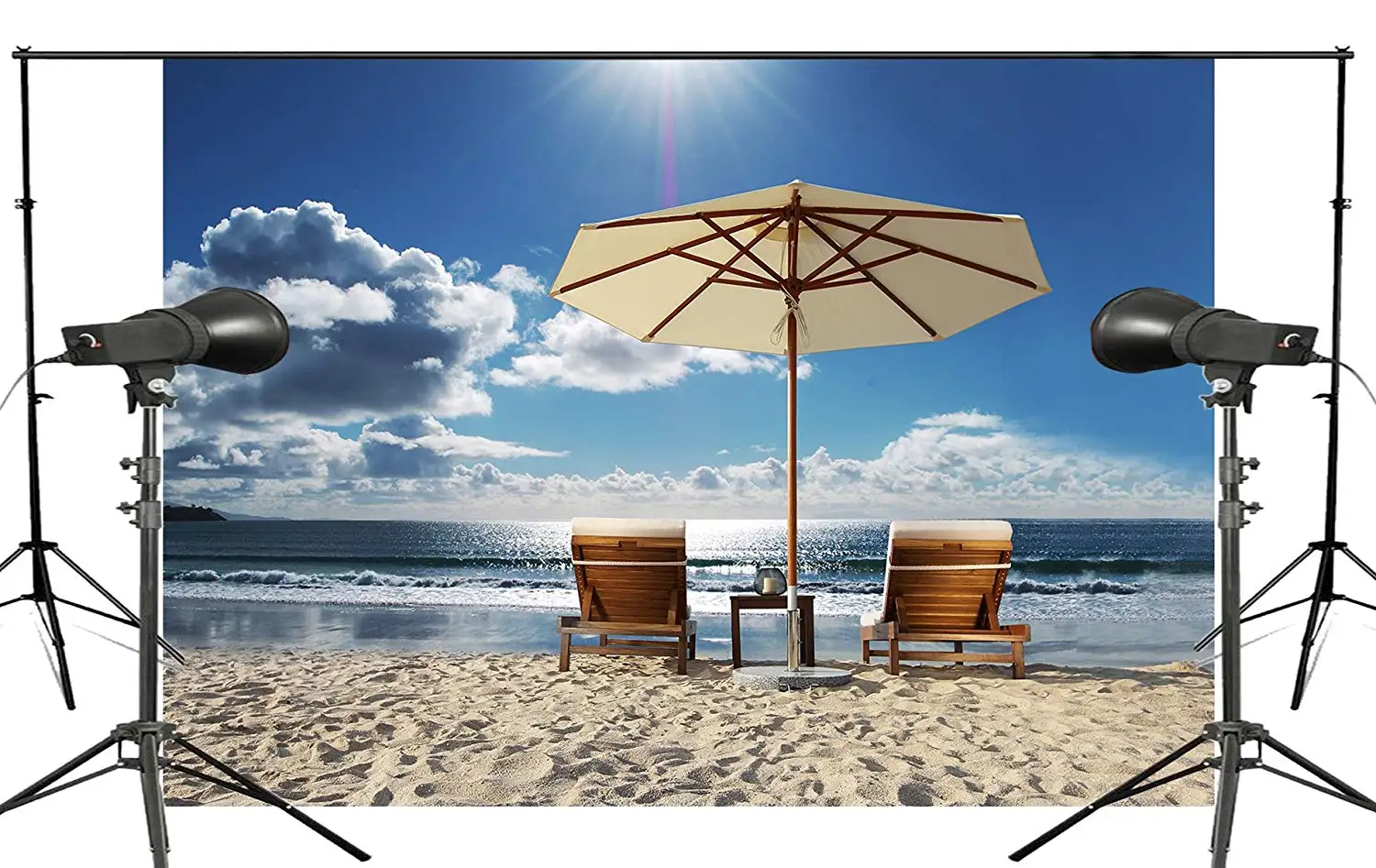 7x5ft изысканные стулья зонтики фотография Солнечный фон пляжи фоны дети свадьба