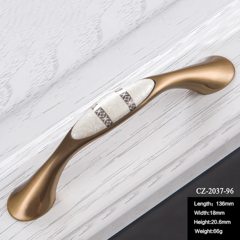 CZ-2037-96 Керамические дверные ручки антикварные мебельные ручки и ручки для кухонного шкафа шкафы выдвижные ящики лаконичные ручки ящика - Цвет: CZ-2037-96