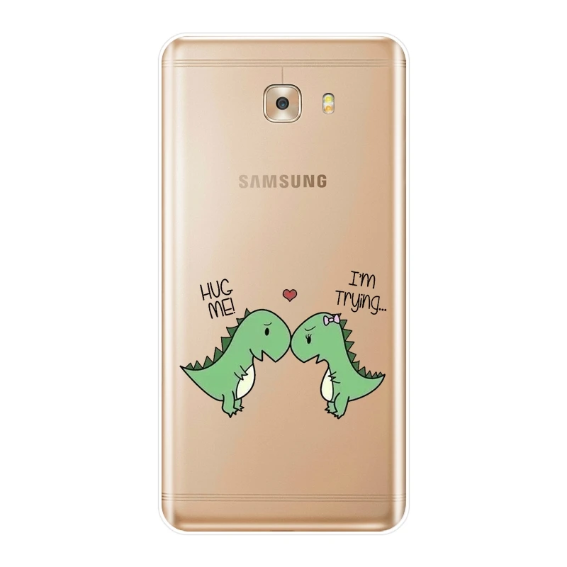 Каваи динозавры мультфильм Забавный чехол для телефона Samsung Galaxy C9 C7 C5 Pro
