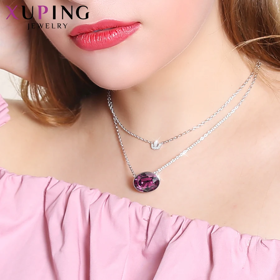 Xuping Винтаж популярный дизайн ожерелье кристаллы от Swarovski Ювелирные изделия Европейский Стиль Свадебные подарки для женщин девочек S151-40208