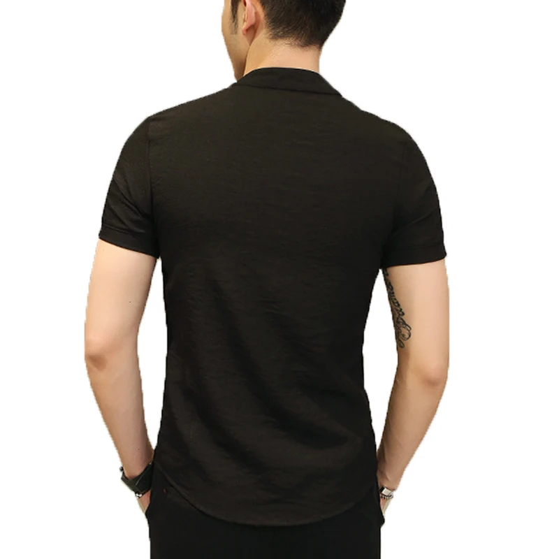 Винтаж мужские рубашки короткий рукав на пуговицах Slim Fit летнее китайское платье Ципао с рисунком Стиль футболки мужской Костюмы Camisas Masculina