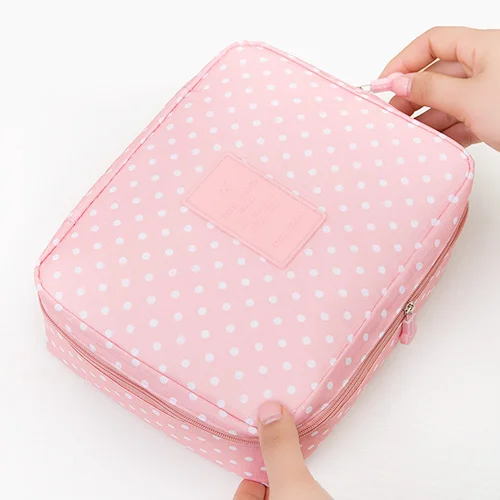 Pink dot Женская дорожная косметичка для хранения, косметичка для путешествий, косметичка для макияжа, косметичка, чехол, органайзер для багажа, аксессуары, товары - Цвет: Pink dot
