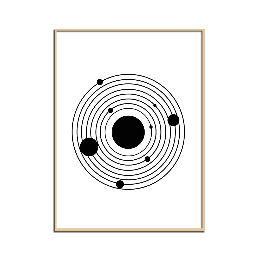 Абстрактный холст Минималистичная картина солнечная система 9 большая планета