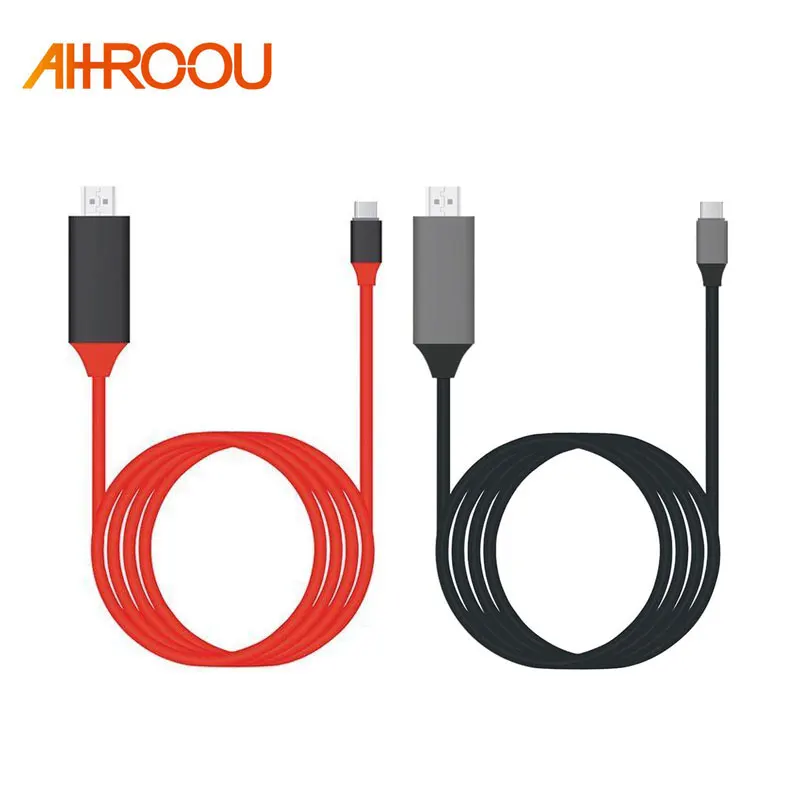 AHHROOU USB C HDMI кабель type C к HDMI Thunderbolt 3 для MacBook samsung Galaxy S9/S8 huawei mate 10 Pro P20 USB-C HDMI адаптер