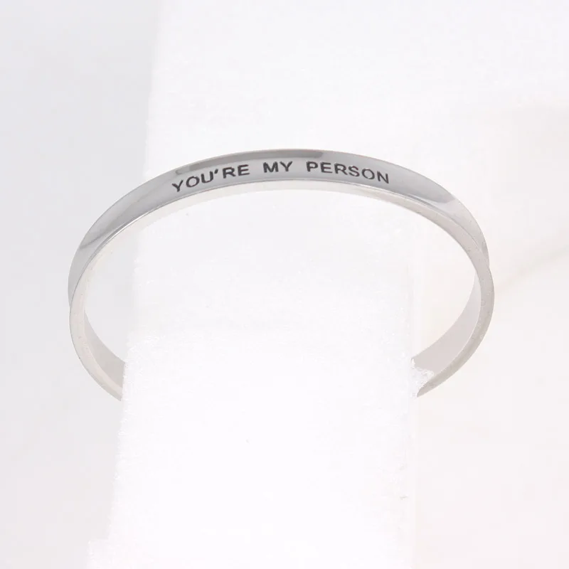 Женский браслет из нержавеющей стали с выгравированной надписью You Are My Person|steel