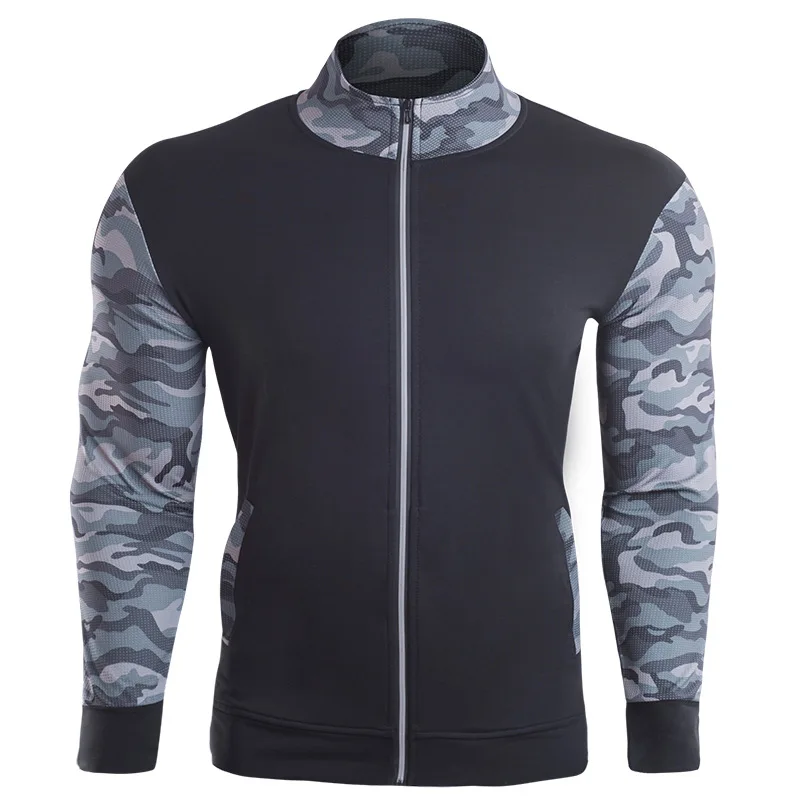 Мужская куртка для бега спортивный фитнес-камуфляж с длинными рукавами