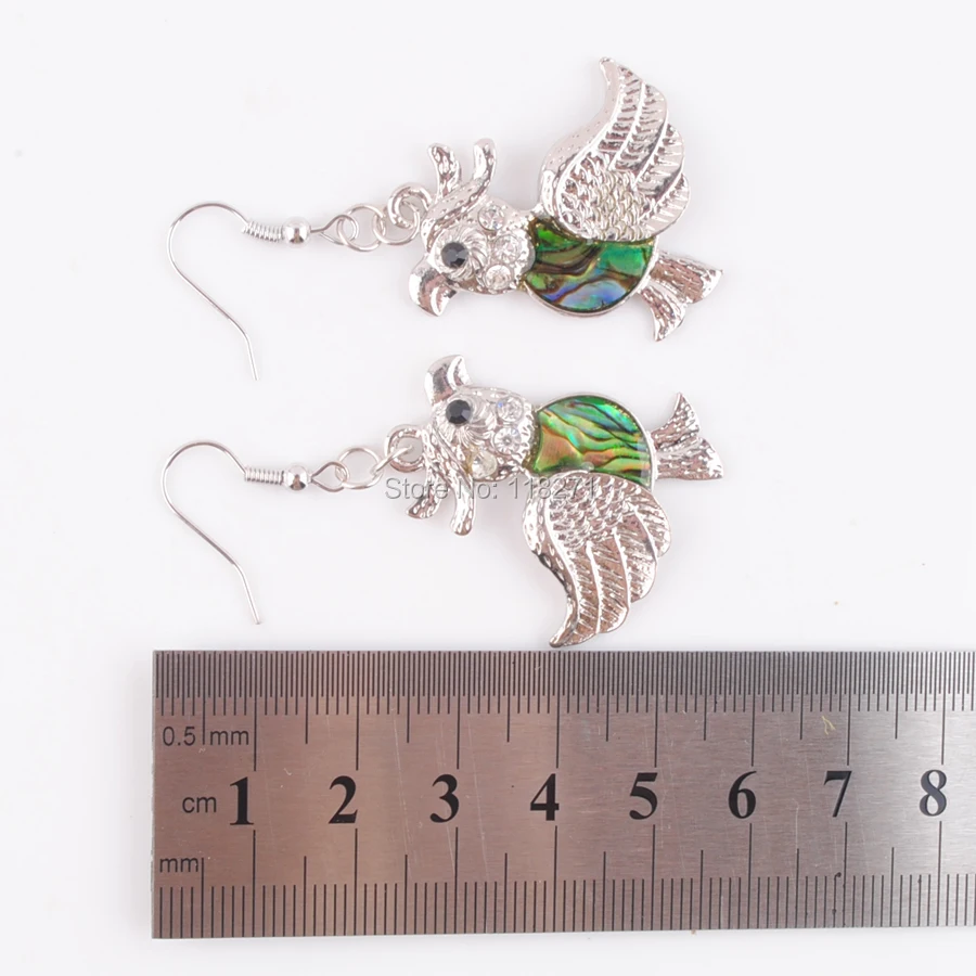 

WOJIAER New Zealand Abalone Shell Beads Bird Dangle Earrings Pair Women Jewelry PR606