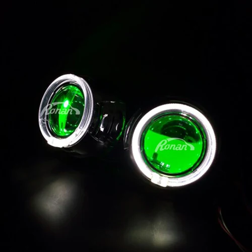 White-Green Металлический 3,0 ''h1 Pro HID линзы проектора bi xenon LHD RHD костюм для H4 H7 Фары+ 95 мм светодиодный-оптический ангельские глазки автомобиля Стайлинг обновления - Цвет: White-Green