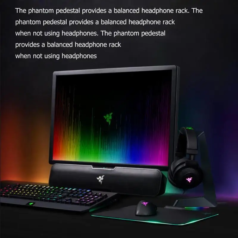 Razer Заушное крепление наушников базовая станция Chroma великолепное освещение гарнитура Подставка для наушников кронштейн держатель с 3 USB концентраторы