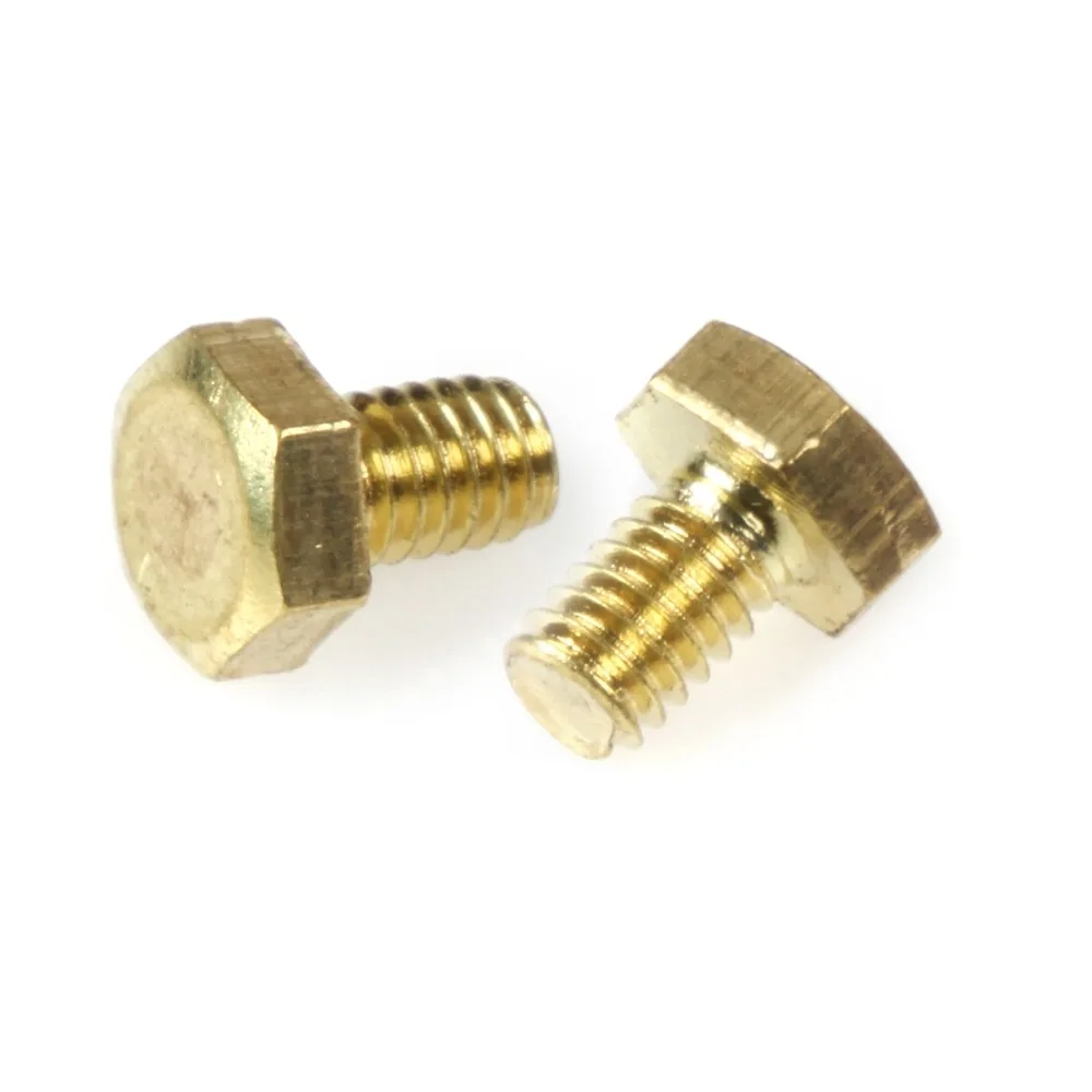 

50pcs M4 M5 M6 Length 6mm-40mm Brass Hex Bolts Plain Finish Full Thread Hex Head Screws Bolt
