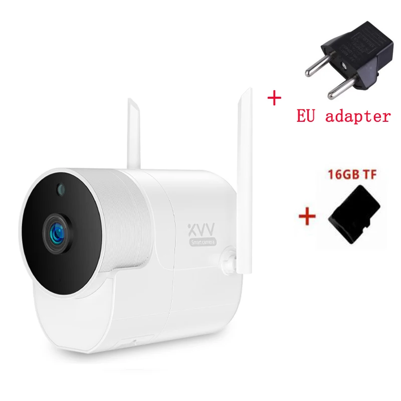 add 16GB Xiao mi xiaov наружная камера Panora mi c 360 ip-камера s 1080P 180 ° Водонепроницаемая беспроводная Wi-Fi инфракрасная камера ночного видения с приложением mi home - Color: add 16GB