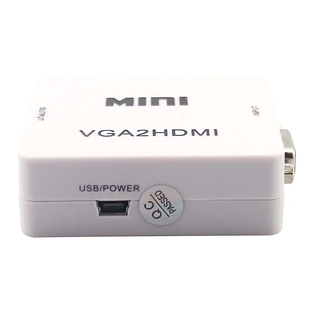 В наличии! Мини HD 1080P Аудио VGA к HDMI HDTV видео конвертер коробка адаптер с кабель для