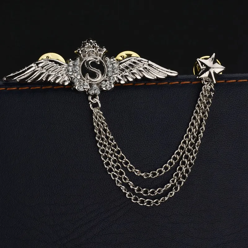 Брошь на воротник MissCyCy для женщин и мужчин роскошная брошь золотого цвета в форме