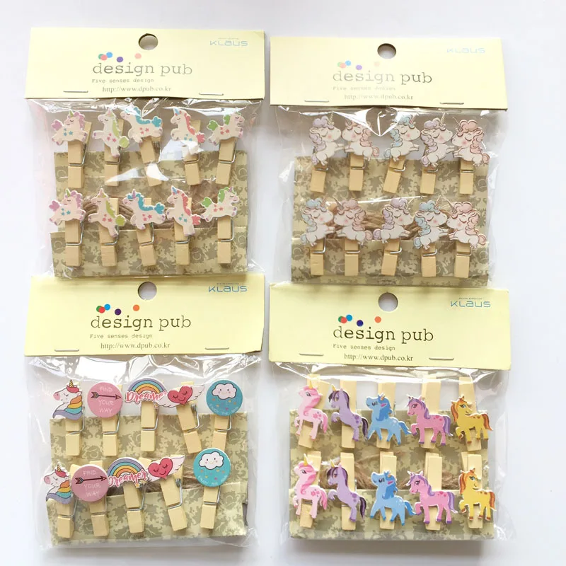 10 шт. вечерние фоторамки с изображением фламинго единорога DIY мини деревянный