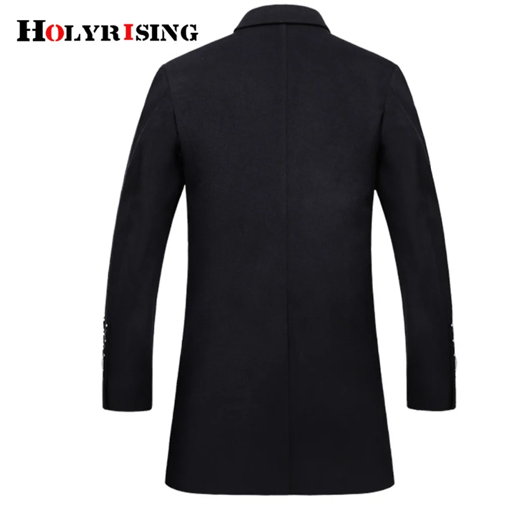 Holyrising мужское шерстяное пальто с двумя пуговицами утепленное Manteau Homme Hiver