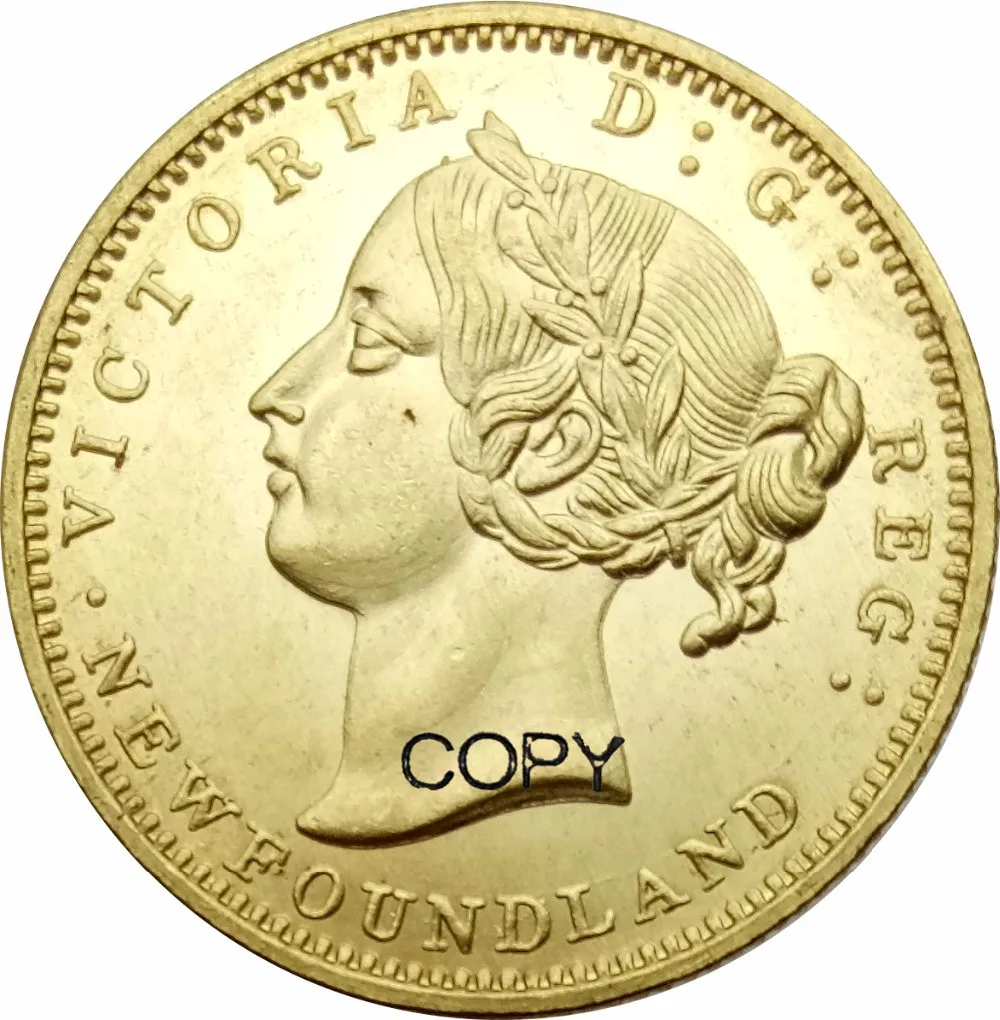 Канадские провинции 29 золото 1872 2 доллара Виктория латунные копии монет|coin coins|coin
