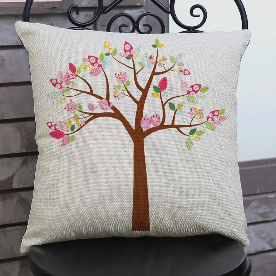 Разноцветная наволочка с изображением дерева жизни автомобильная Наволочка на