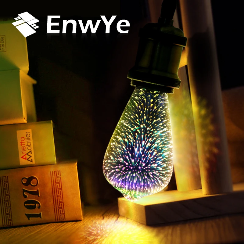 EnwYe светодиодный светильник лампы E27 3D светодиодные украшения 110 В 220 праздничные s